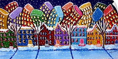 City Neighborhood In Winter
