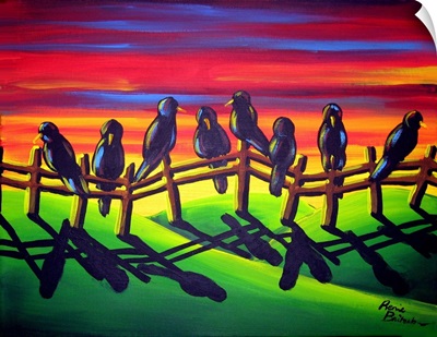 Crows in Sunset