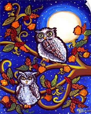 Owls In Moonlight