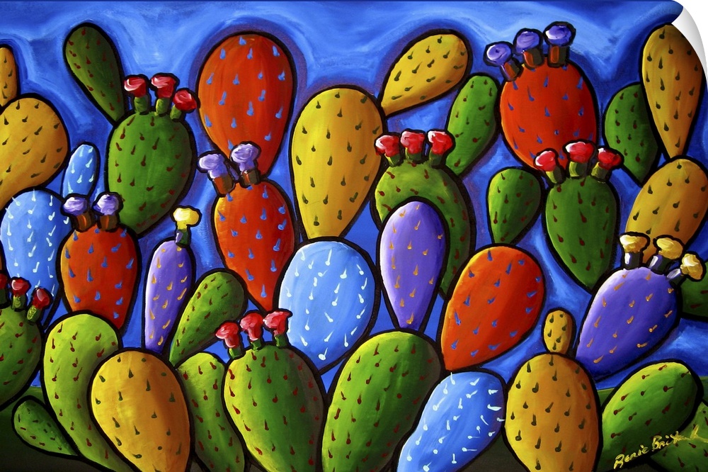 A whimsical view of cactus in the southwest