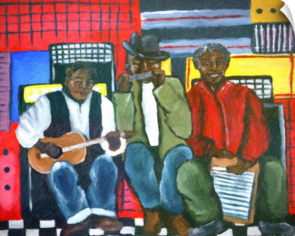 3 musicians enjoying music-making together.