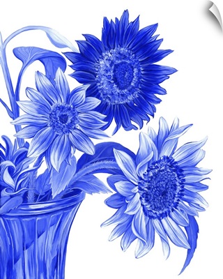 China Sunflowers Blue I