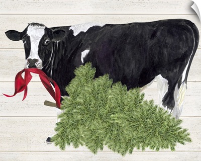 Christmas on the Farm II Cow with Tree
