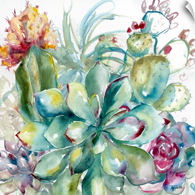 Succulent Garden Watercolor I