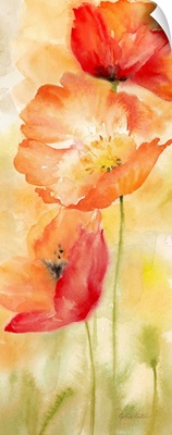 Watercolor Poppy  Meadow Spice Panel II