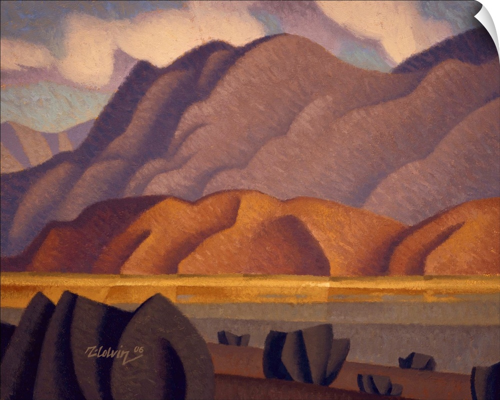 Contemporary landscape painting of the desert near Indio, California