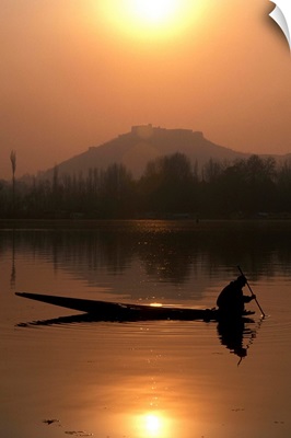 A local fisherman, Nigeen Lake, Indian-administered Kashmir, India