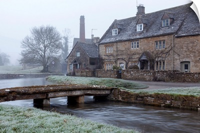 A misty and frosty winters morning, Cotswolds, Gloucestershire, England, UK