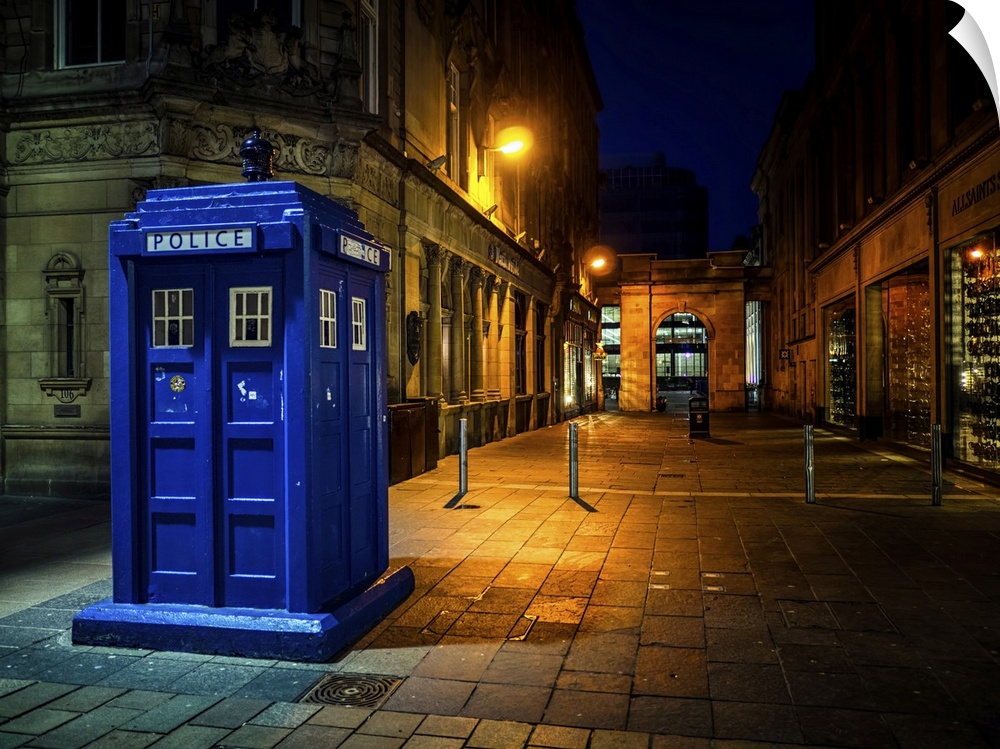 A Police box in Glasgow, Scotland, United Kingdom, Europe