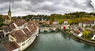 Aare River And Untertorbrucke Bridge In The Old Town, Bern, Canton Bern, Switzerland