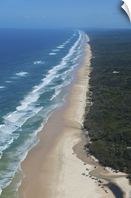 Aerial of the Seventy-Five Mile Beach, Fraser Island, Queensland, Australia
