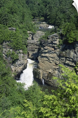 Aerial view over Linville Falls, Appalachian Mountains, North Carolina