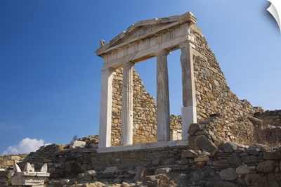 Archaeological remains of the Temple of Isis, Delos, Cyclades Islands, Greece