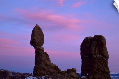 Balanced Rock at dusk, Arches National Park, Utah
