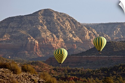 Ballooning among red rock formations, Coconino National Forest, Arizona