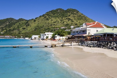 Beach at Grand-Case on the French side, St. Martin, Leeward Islands, Caribbean