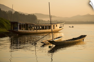 Boats on Mekong River, Luang Prabang, Laos