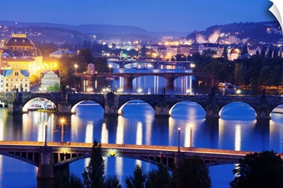 Bridges on the Vltava River, Prague, Czech Republic, Europe