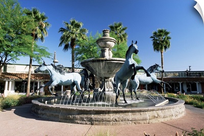 Bronze horse fountain, Scottsdale, Phoenix, Arizona, USA