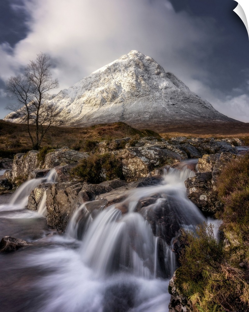 Buachaille Etive Mor and the River Coupall, Glen Etive, Western Highlands, Scotland, United Kingdom, Europe