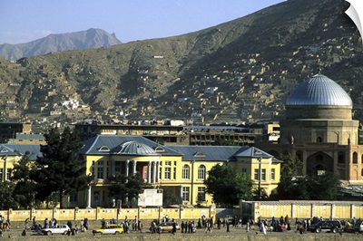 Buildings on the banks of the Kabul River, central Kabul, Kabul, Afghanistan