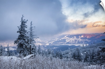 Ceahlau Massif In Winter, Eastern Carpathians, Neamt County, Moldavia, Romania