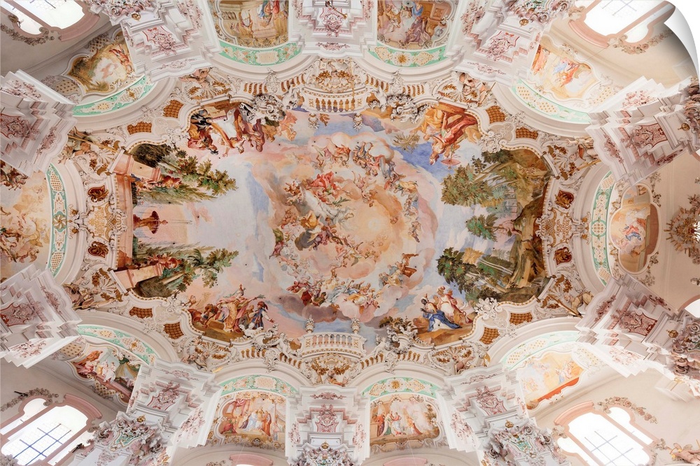 Ceiling frecso, St. Peter and Paul church, Steinhausen, Upper Swabian Baroque Route, Upper Swabia, Baden-Wurttemberg, Germ...