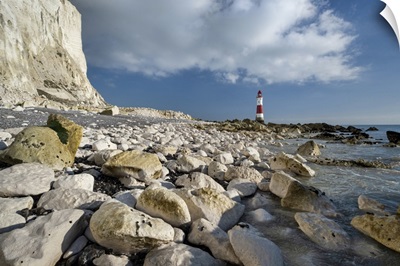 Chalk Boulders Below Beachy Head & Beachy Head Lighthouse, England