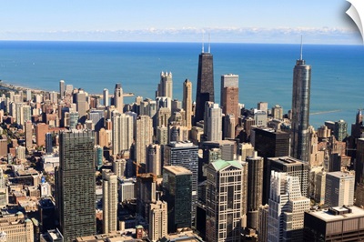 Chicago city skyline and Lake Michigan, Chicago, Illinois, USA