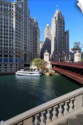 Chicago River and DuSable Bridge, Chicago, Illinois