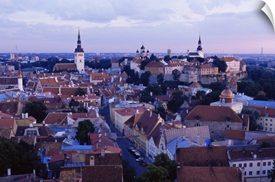 City skyline, Old Town, Tallinn, Estonia, Baltic States