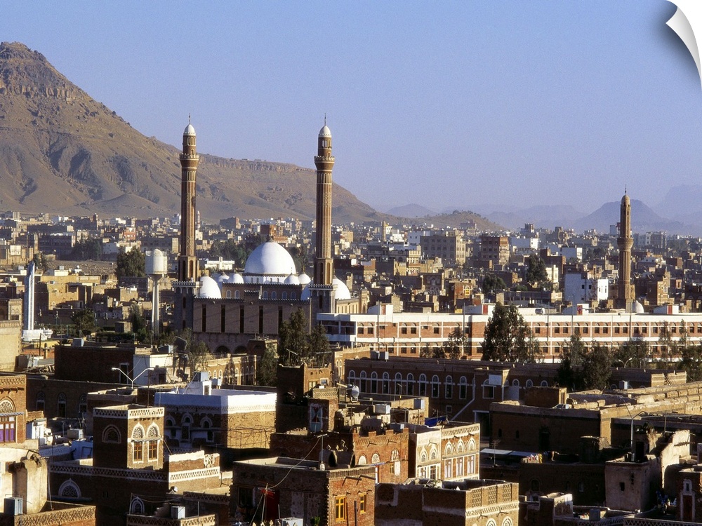 Cityscape of Sanaa, Yemen, Middle East.