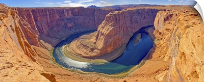 Classic Panorama View Of Horseshoe Bend From Its Northeast Side Near Page, Arizona