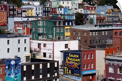 Colorful houses in St. John's City, Newfoundland, Canada