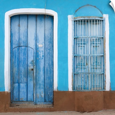 Detail Of Colourful Painted Colonial House, Trinidad, Sancti Spiritus, Cuba