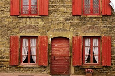 Detail of house, Beaujolais region, Rhone Alpes, France, Europe