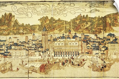 Early panorama of Venice, Sansovino Library, Venice, Italy