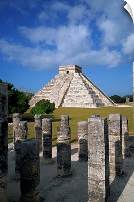 El Castillo from Mil Columnas, Grupo Delas, Chichen Itza, Yucatan, Mexico