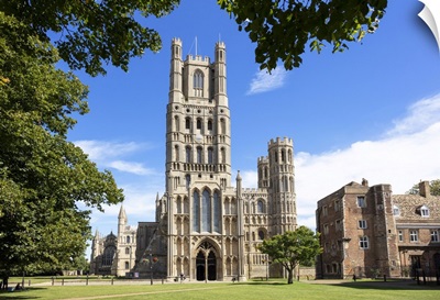 Ely Cathedral From Palace Green, Ely, Cambridgeshire, England