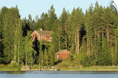 Finnish summer house on a wooded island, Finland, Scandinavia