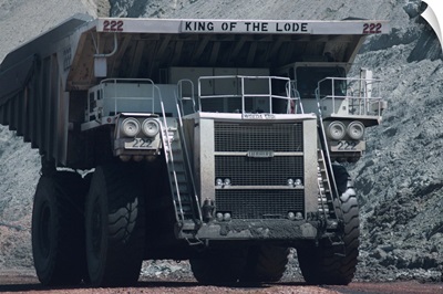Giant truck hauling coal in the Black Thunder Opencast Coal Mine, Wyoming, USA
