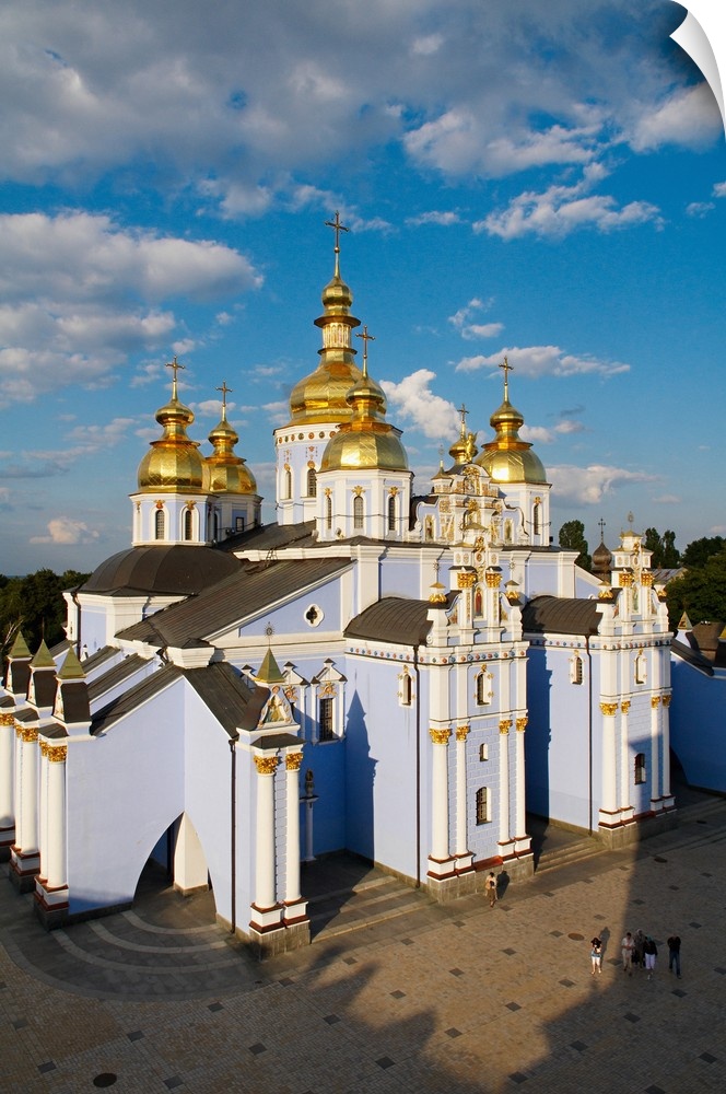 Golden domes of St. Michael Monastery, Kiev, Ukraine, Europe.