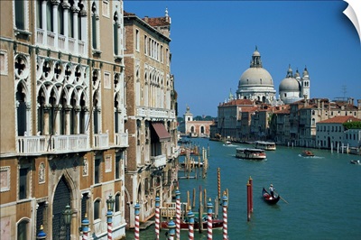 Grand Canal, Santa Maria Della Salute church in the background, Venice, Italy