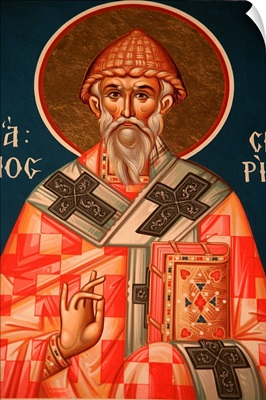 Greek Orthodox icon depicting Saint Spiridon, Thessaloniki, Macedonia, Greece