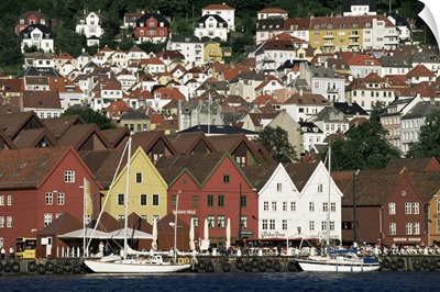 Hanseatic period wooden buildings, Bryggen (Bergen), Norway, Scandinavia