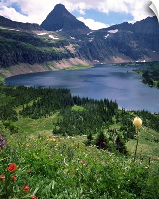 Hidden Lake with Mount Reynolds, Glacier National Park, High Rocky Mountains, Montana