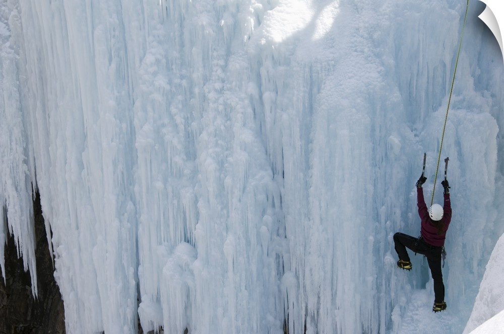 Ice climbing at Ice Park, Box Canyon, Ouray, Colorado