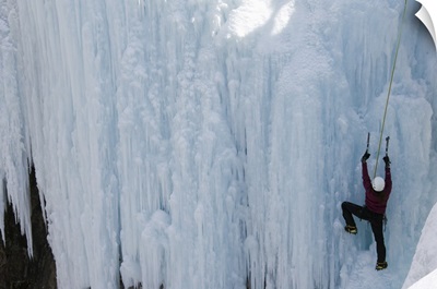Ice climbing at Ice Park, Box Canyon, Ouray, Colorado