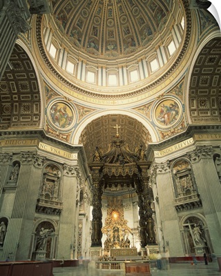 Interior of St.Peter's Basilica, The Vatican, Rome, Lazio, Italy, Europe