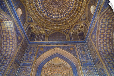Interior of Tilla Kari Medressa at the Registan, Samarkand, Uzbekistan